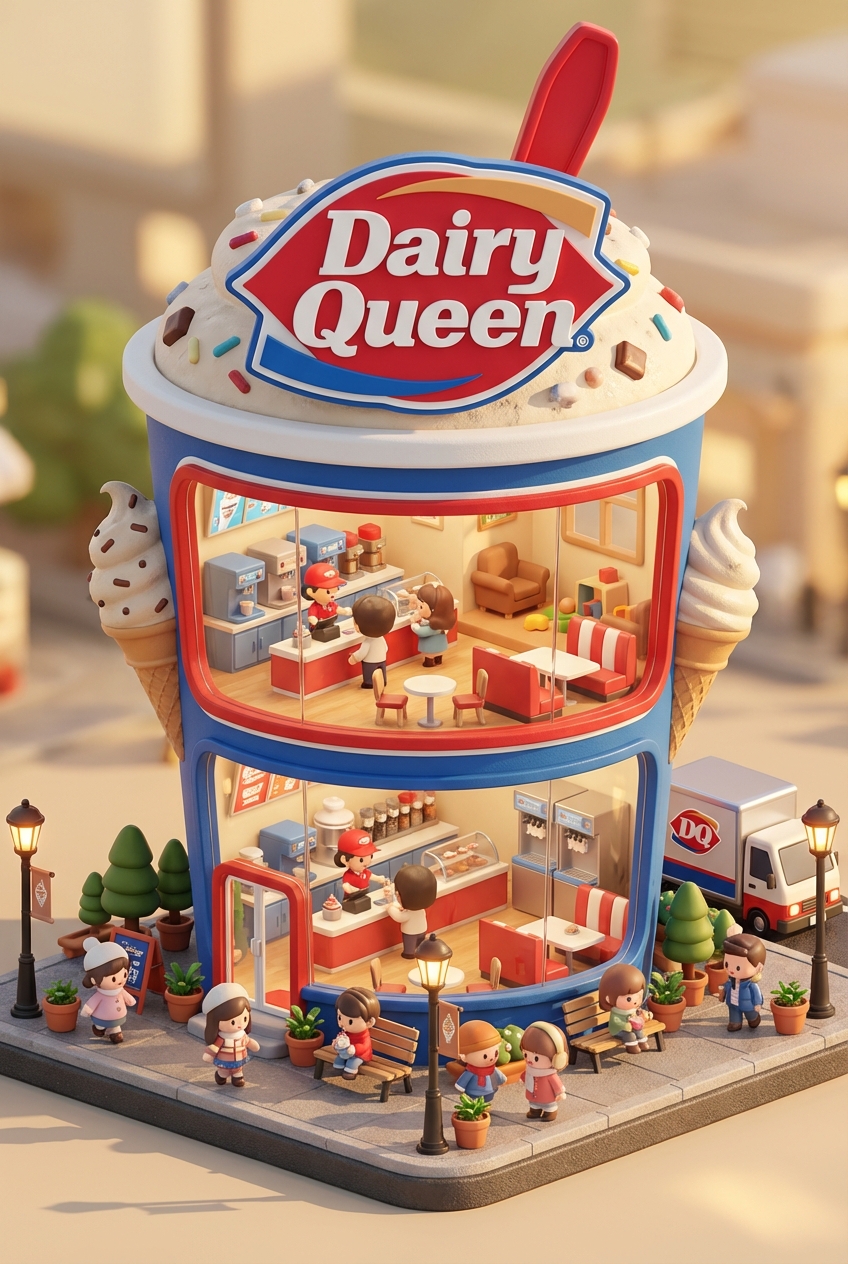 Chibi-style miniature concept store of Dairy Queen