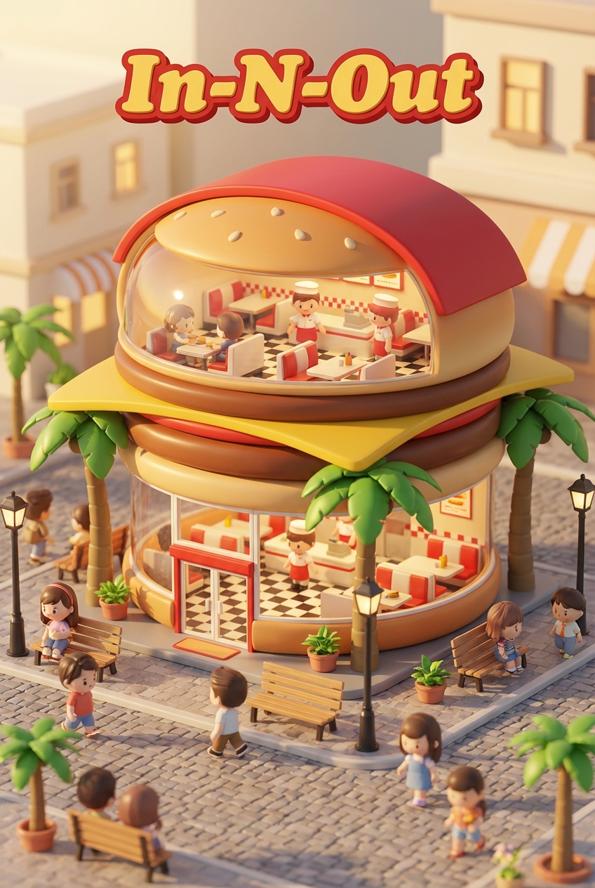 Chibi-style miniature concept store of In-N-Out