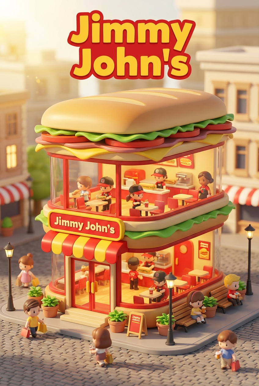 Chibi-style miniature concept store of Jimmy John's