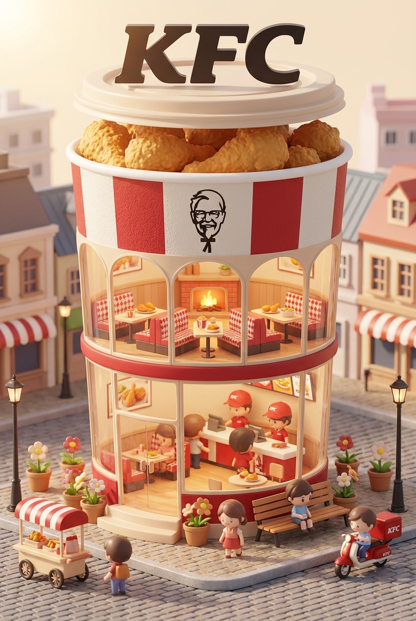 Chibi-style miniature concept store of KFC