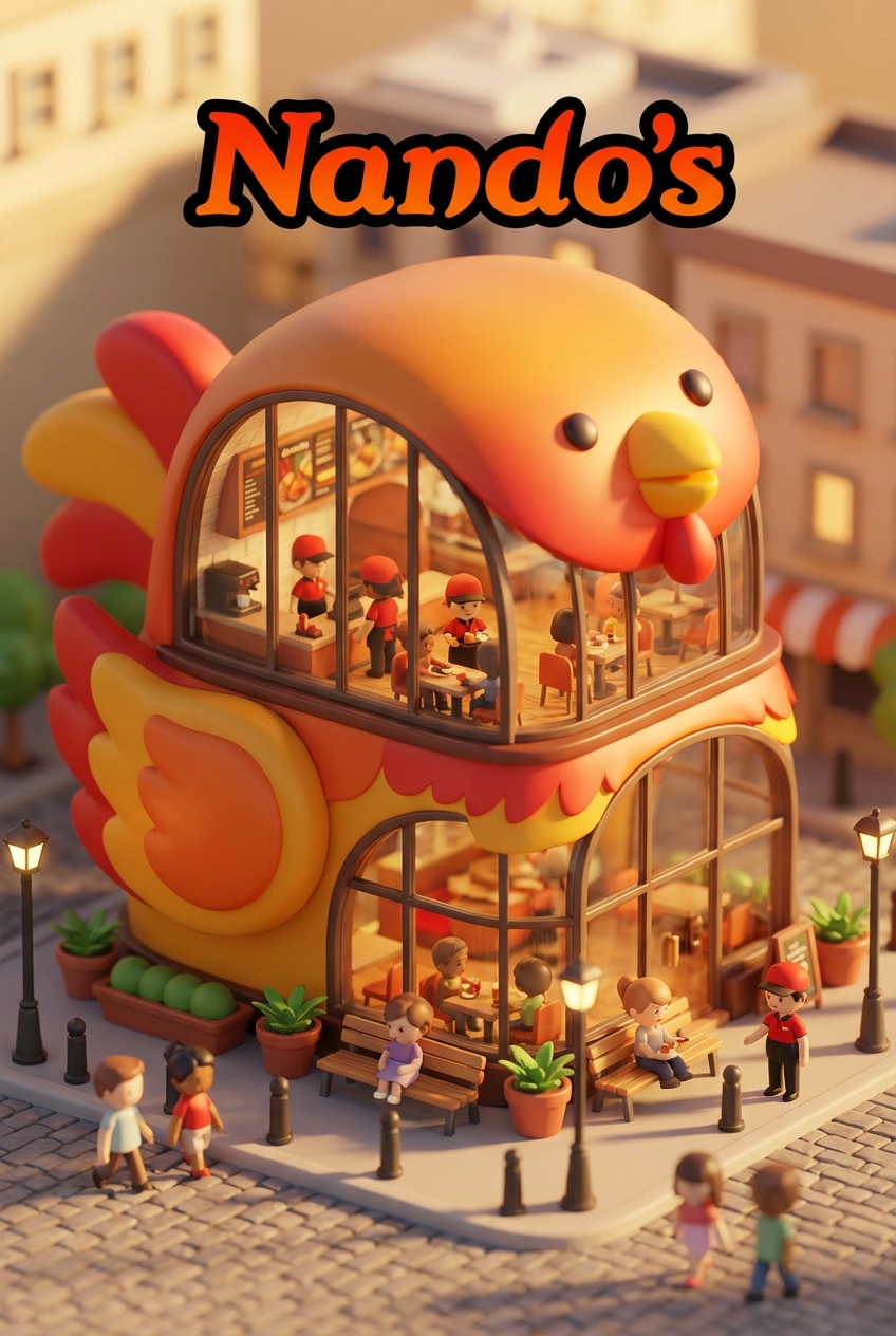 Chibi-style miniature concept store of Nando's
