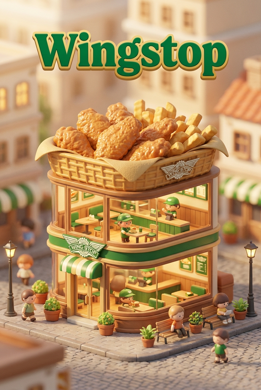 Chibi-style miniature concept store of Wingstop